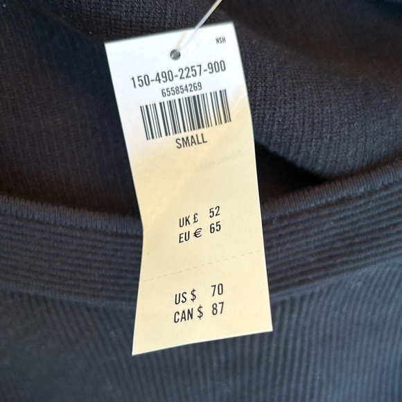 Abercrombie & Fitch Black Ribbed Cropped Sweetheart Neckline Sweater Size Small - Picture 3 of 7